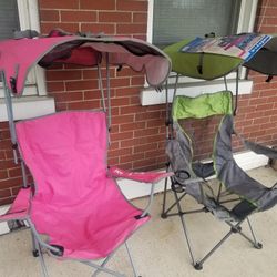 2  Canopy folding chairs