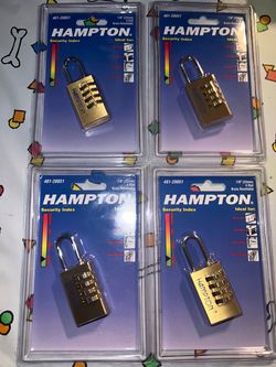 Hampton 4-Dial Brass Combination Padlock – Lot of 4
