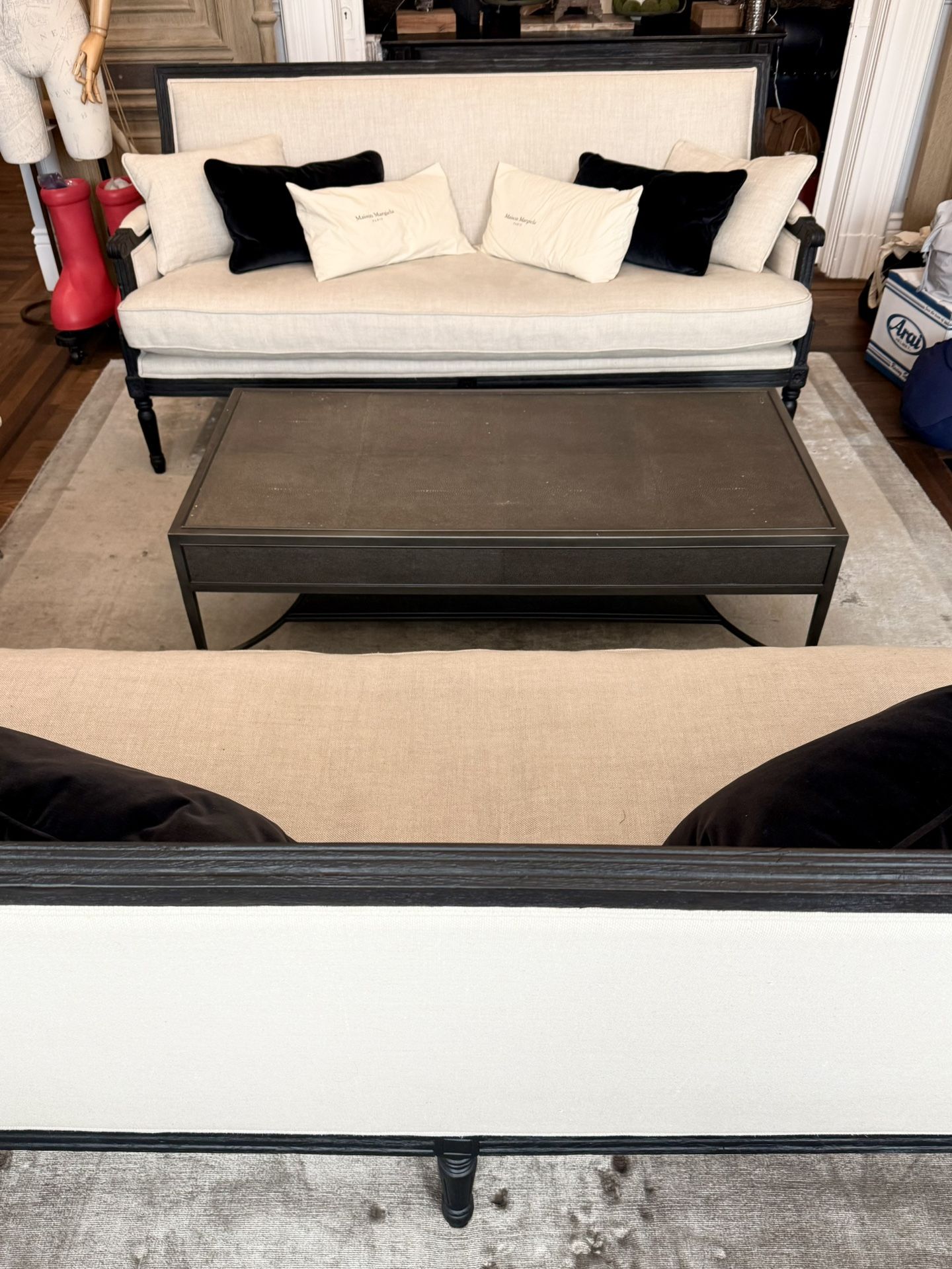 Restoration Hardware 3-Piece Living Room Set – Two Sofas + Coffee Table