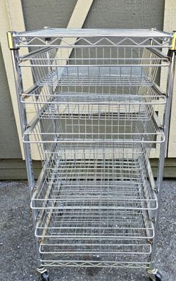 Wire rolling sheliving unit drawers