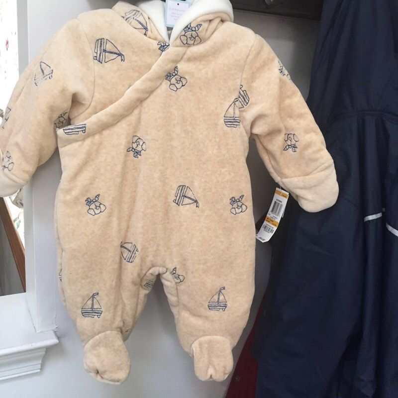 Boys winter onesie boats and puppies NWT 18 m