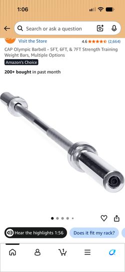 Cap 2” Olympic Barbell (New)