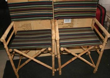 Zew 2 X Director's Chairs Indigo Strips
