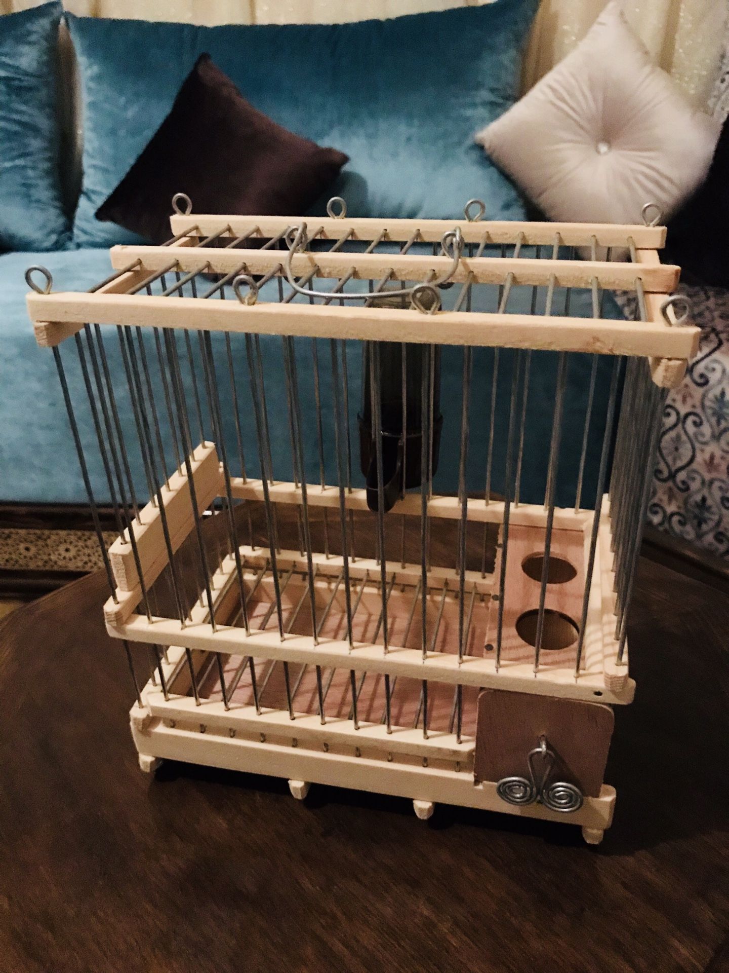 Wooden cages( hand crafted) 7 .5 “x 8.5” x 4.5”