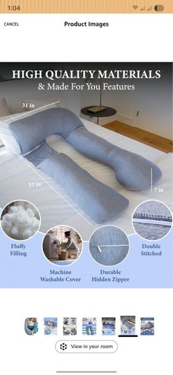 Pharmedoc Pregnancy Pillows, U-Shape Full Body Pillow