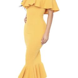 Fashion Nova Mustard Dress