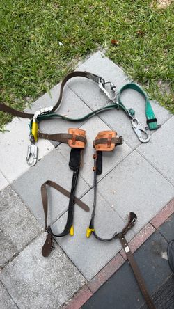 Buckingham Lineman Pole Climbers + BuckSqueeze 483D Fall Protection System