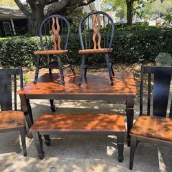 Sturdy wood dining set