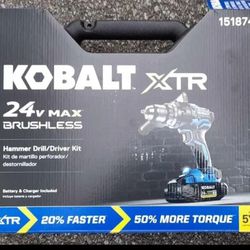 NEW Kobalt 1518741 XTR 24V 1/2" Cordless Hammer Drill/Driver Kit