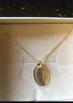 Virgin Mary Gold 14k Necklace