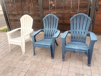Plastic Adirondack Patio Chairs Set of 3