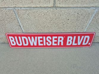 2 Budweiser Metal Signs