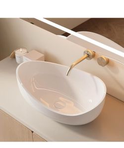 ❤️‍🔥 22.44'' Stone Resin Bathroom Vessel Sink