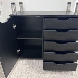Storage Cabinet with Wheels & Adjustable Metal Furniture Legs