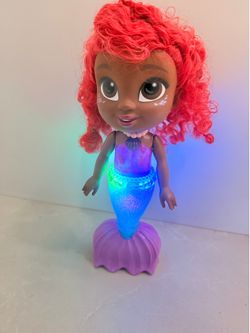 Disney Ariel Little Mermaid Light Up Singing Doll Talking Toy Working