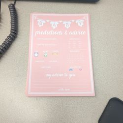 Pink Predictions & Advice Baby Cards