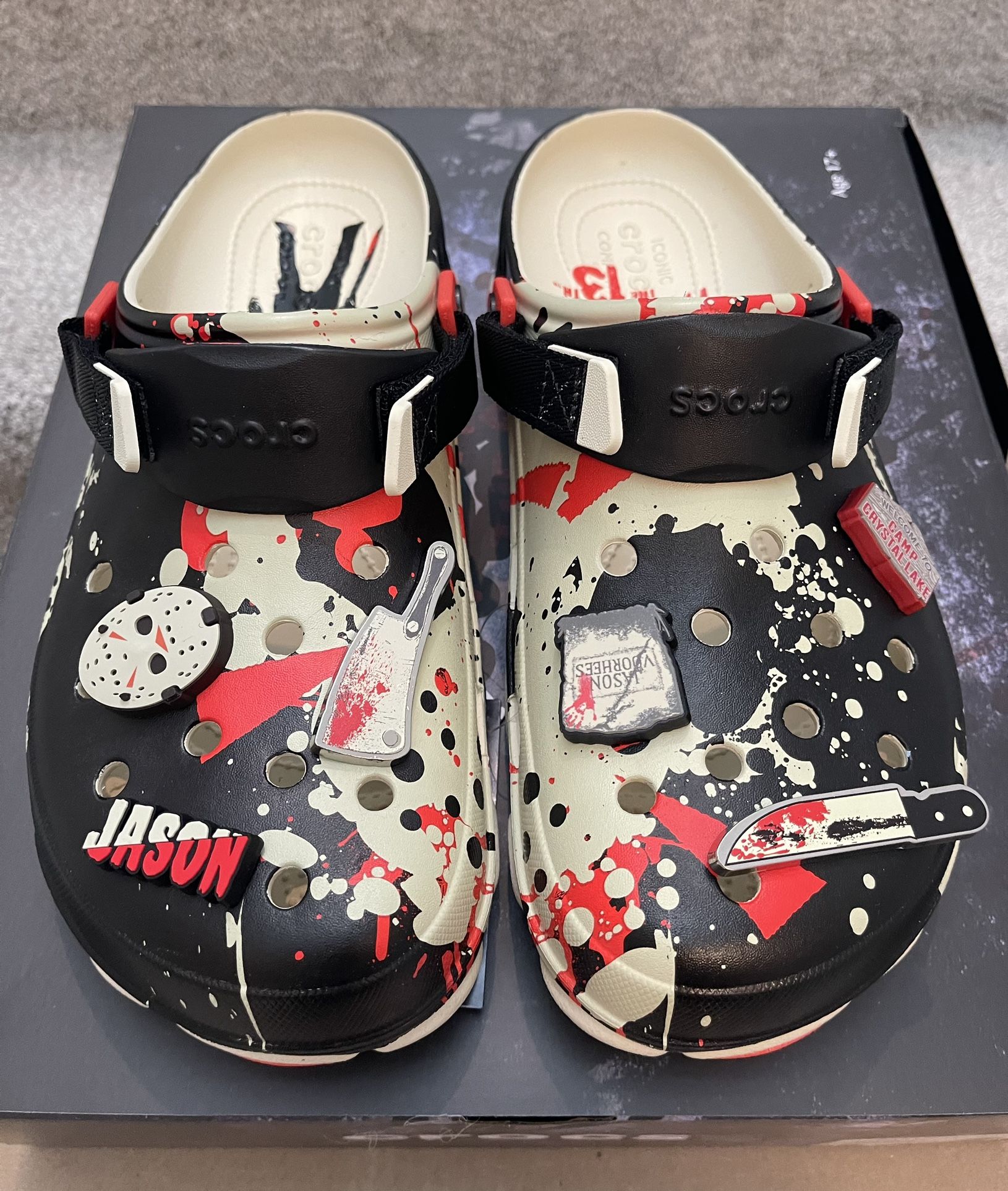 Crocs All Terrain Clog Friday The 13th Horror Movie Jason Vorhees Size 13 Mens