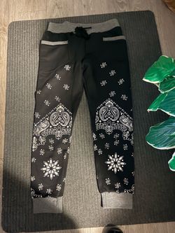 Black Paisley Sweatpants