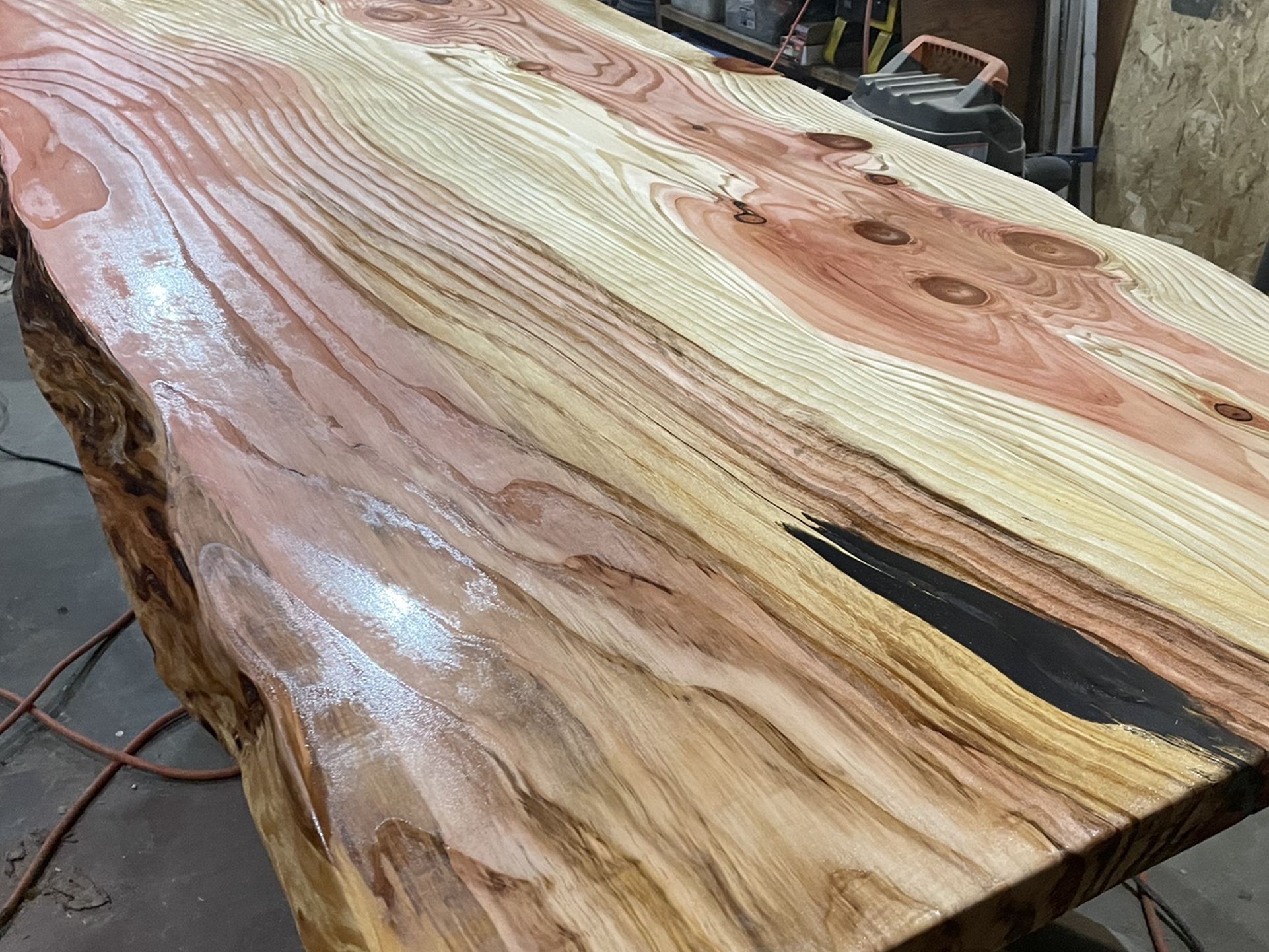 Ft Long Redwood Live Edge Dining Table