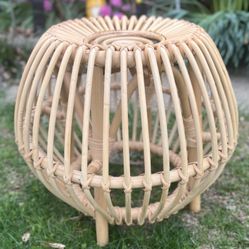 Round Bamboo Ottoman / Coffee Side Table