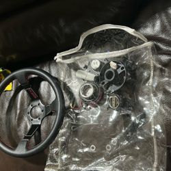 Sparco Black Leather/Red Stiching Steering Wheel R330 Champion