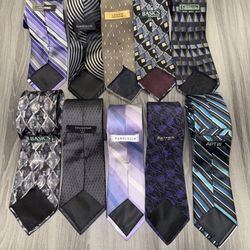 Men’s SILK TIE LOT 10 Van Heusen Bachrach Covington Croft & Barrow Arrow & More!