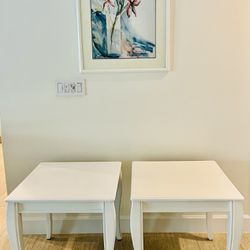 Pair Of Solid Wood End Tables