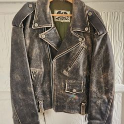 AVIREX Vintage Leather Motorcycle Jacket 