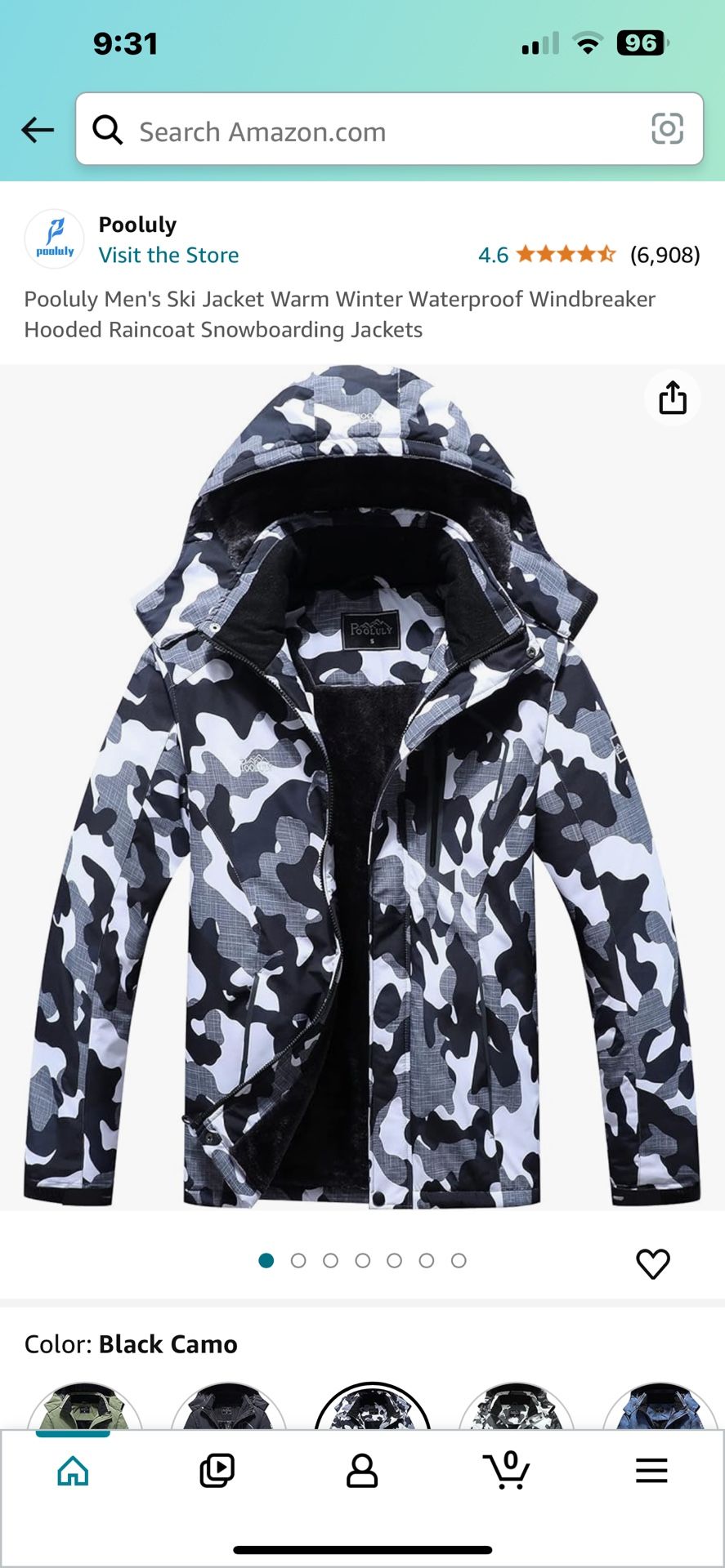 Pooluly Men Ski Jacket Warm Winter Waterproof pair Windbreaker Hooded 