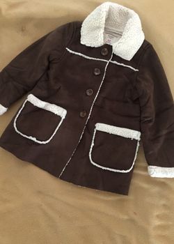 VGUC 4T Old Navy Brown Suede Sherpa Lined Coat