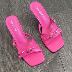 NEW Hot Pink Sandal Kitten Heels