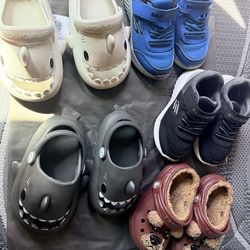 Sketchers and  crocks and cloud slides