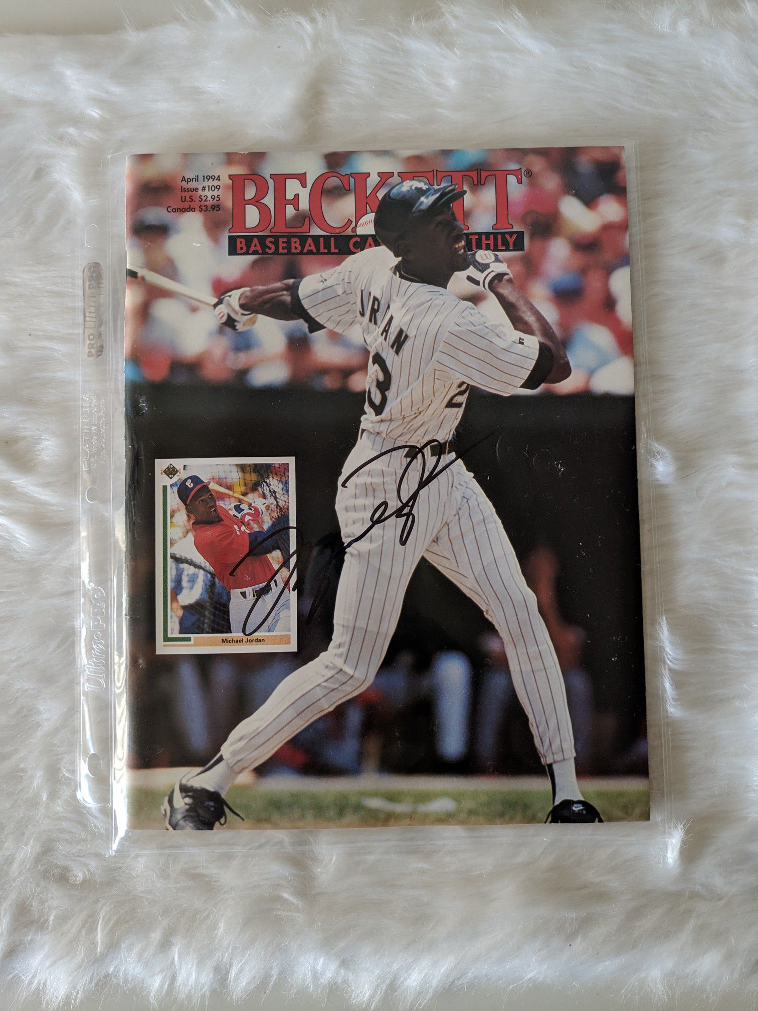 Michael Jordan Autographed Baseball Magazine (with COA, insanely rare)