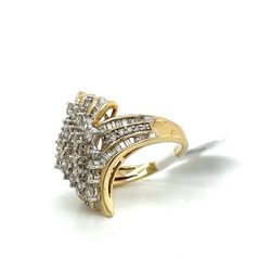 10kt Gold Large Marquise Cluster Diamond Ring 6.10grams 2ctw Size 7 164930 3