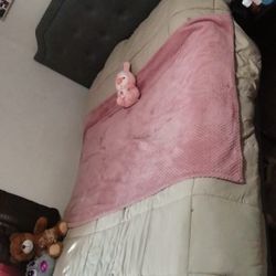 Cama Fulls Madera Y Cabecera Azul 