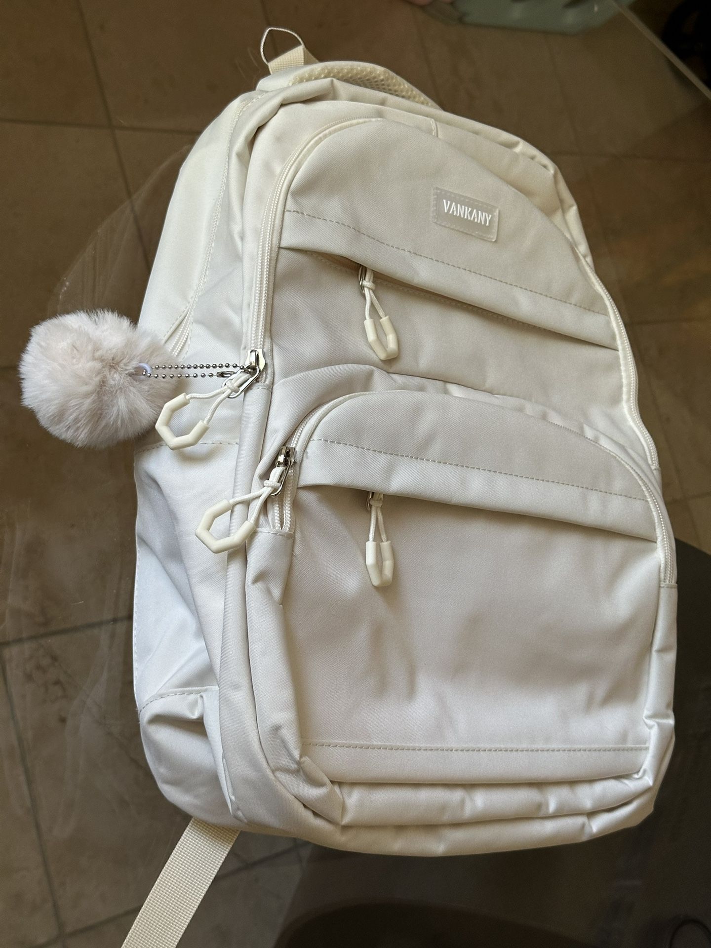 NEW Beige Laptop Backpack With USB Port