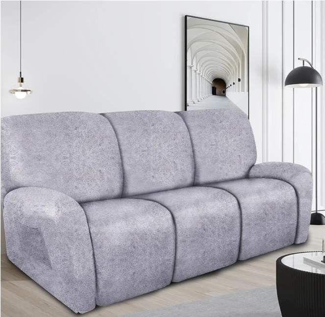 7147: New Recliner Couch Cover Leather Look Recliner Sofa Covers for 3 Cushion Reclining Sofa Slipcovers 8-Pieces Furniture Protector Spandex Fabric