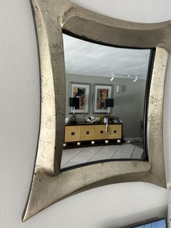 Uniquely Modern Mirror In Silver