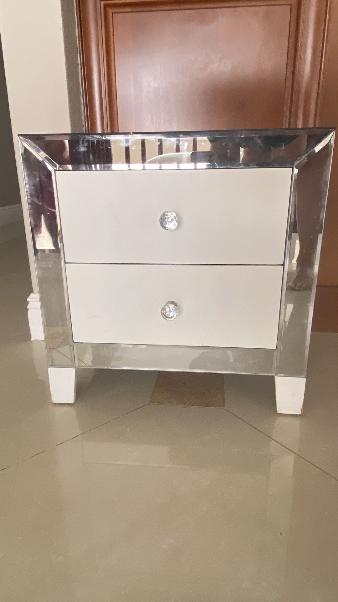 Mirrored Bedside Table