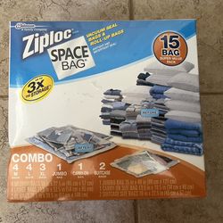 Brand New 15 Pack ZIPLOC Vacuum Seal Storage Space Bags Medium Large X-Large