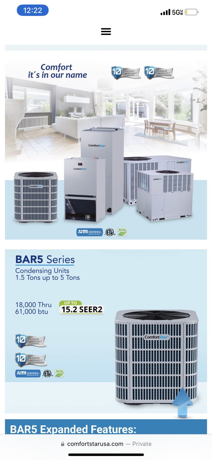 Ton System Brand New Hvac Comfort Star