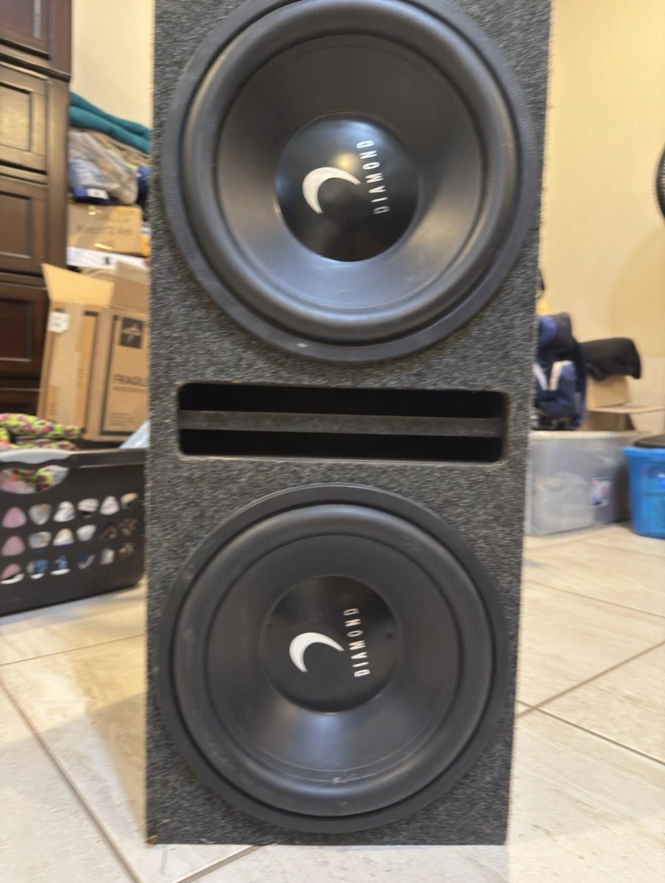 Diamond Audio DMD124, DMD 12" 200W RMS 4-Ohm DVC Car Subwoofer, Alpine, Box