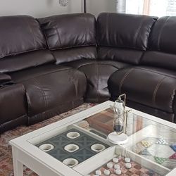 Leather Sectional Recliner
