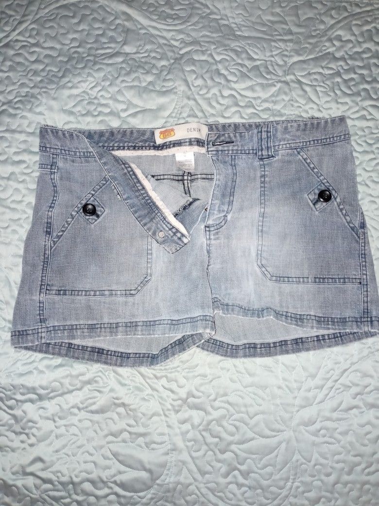 Gray Denim Shorts