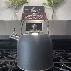 Il Mulino New York Silver and Charcoal Teapot Tea Kettle