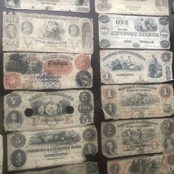 old currency from the 1800s 