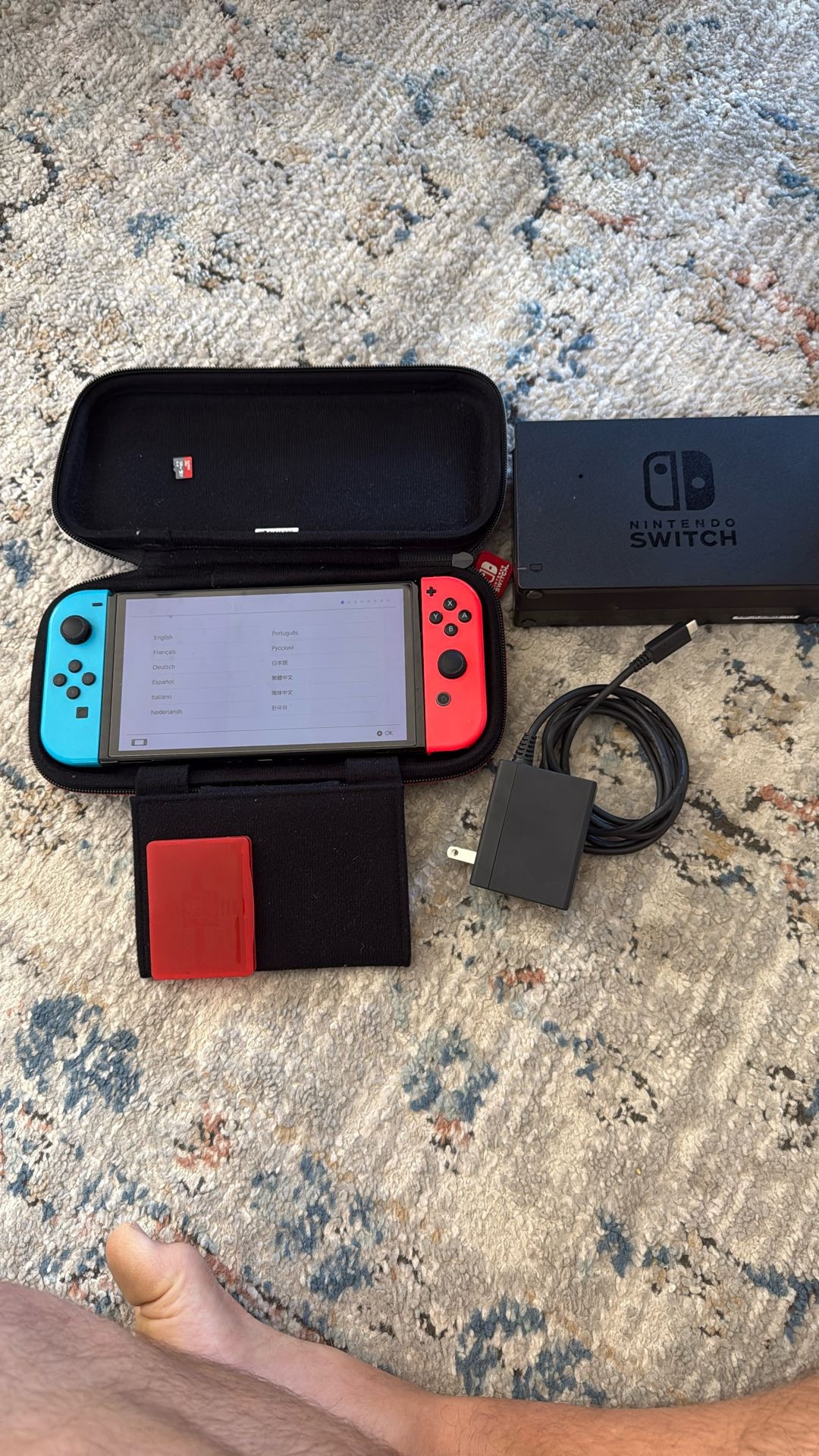 Nintendo Switch OLED + Case + 128GB MicroSD + Dock + Power