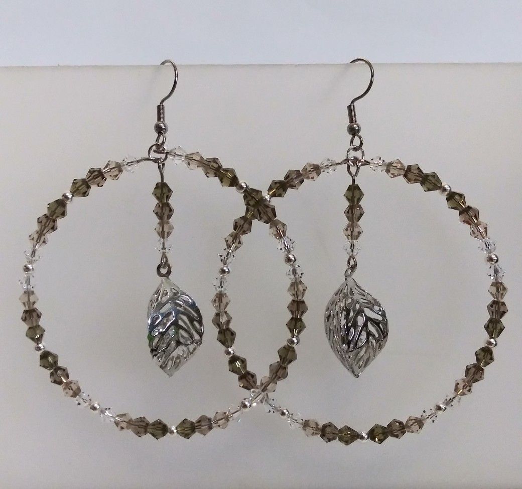 Handmade 2.5" hoop dangle earrings