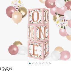Decoration Birthday Boxes -One/ Babygirl First Bday