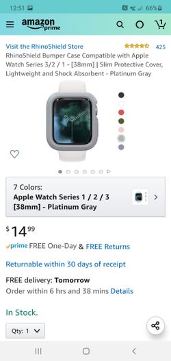 RhinoShield Bumper Case Compatible with Apple Watch Series 3/2 / 1 - [38mm]